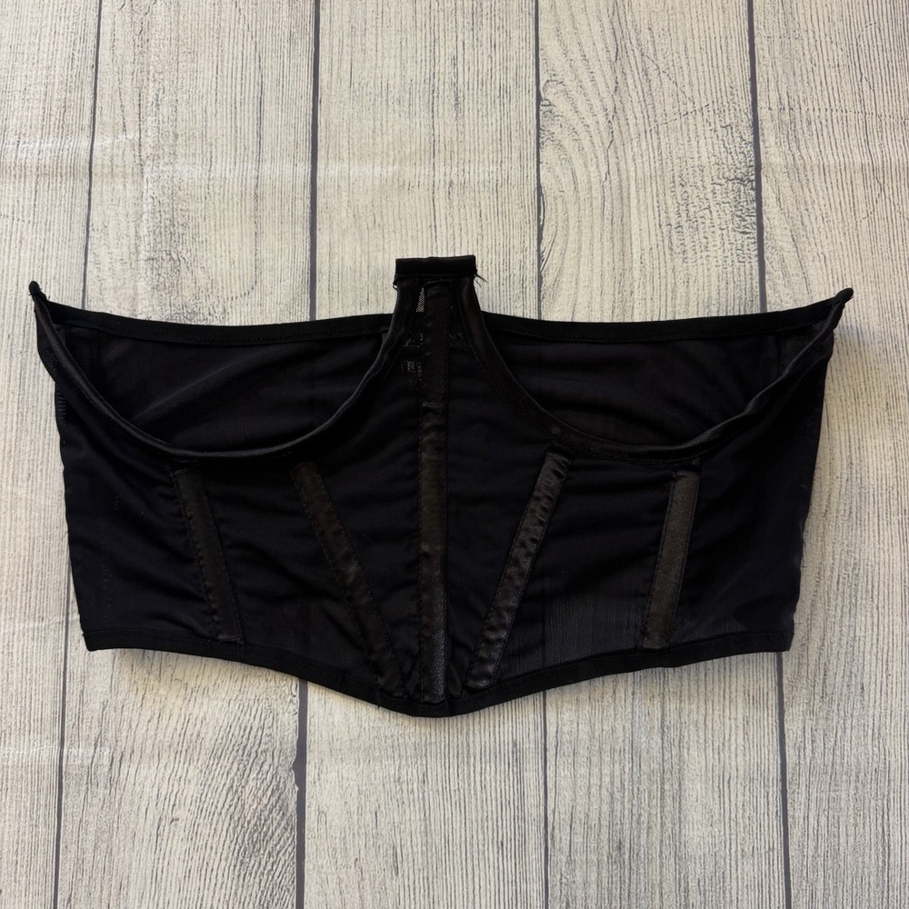 Daisy Corsets Black‎ Mesh Underbust Corset Bustier Top Gothic Size Large Sexy